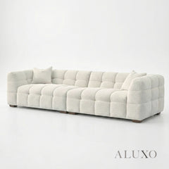 ALUXO® Tribeca Bubble 4 Seater Large Sofa – Oatmeal Beige Bouclé