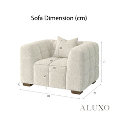 ALUXO® Tribeca Bubble Accent Armchair – Oatmeal Beige Bouclé