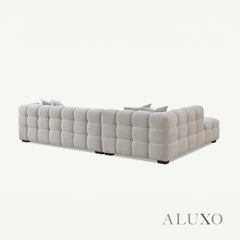 ALUXO® Tribeca Bubble Left Hand Corner Sofa – Oatmeal Beige Bouclé Fabric