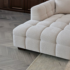 ALUXO® Tribeca Bubble Left Hand Corner Sofa – Oatmeal Beige Bouclé Fabric