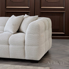 ALUXO® Tribeca Bubble Left Hand Corner Sofa – Oatmeal Beige Bouclé Fabric