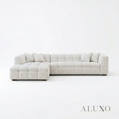 (PRE-ORDER) ALUXO® Tribeca Bubble Left Hand Facing (LHF) Corner Sofa – Oatmeal Beige Bouclé