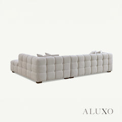 ALUXO® Tribeca Bubble Right Hand Corner Sofa – Oatmeal Beige Bouclé Fabric