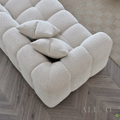 ALUXO® Tribeca Bubble Right Hand Corner Sofa – Oatmeal Beige Bouclé Fabric