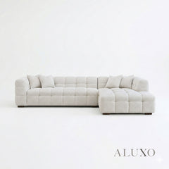 ALUXO® Tribeca Bubble Right Hand Facing (RHF) Corner Sofa – Oatmeal Beige Bouclé