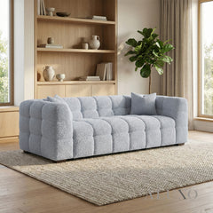 ALUXO® Tribeca Bubble 3 Seater Sofa – Pearl Bouclé