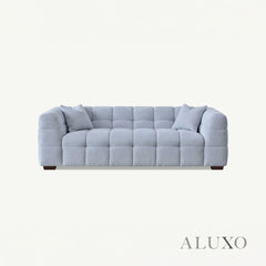 ALUXO® Tribeca Bubble Sofa Collection in Pearl Bouclé – 3/4 Seater Sofa, Armchair & Footstool