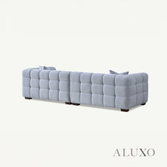 ALUXO® Tribeca Bubble Sofa Collection in Pearl Bouclé – 3/4 Seater Sofa, Armchair & Footstool