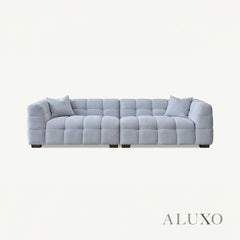 ALUXO® Tribeca Bubble Sofa Collection in Pearl Bouclé – 3/4 Seater Sofa, Armchair & Footstool