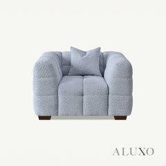 ALUXO® Tribeca Bubble Sofa Collection in Pearl Bouclé – 3/4 Seater Sofa, Armchair & Footstool
