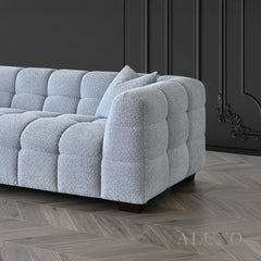 ALUXO® Tribeca Bubble Sofa Collection in Pearl Bouclé – 3/4 Seater Sofa, Armchair & Footstool