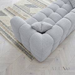 ALUXO® Tribeca Bubble 3 Seater Sofa – Pearl Bouclé