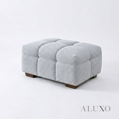 ALUXO® Tribeca Bubble Upholstered Footstool – Pearl Bouclé