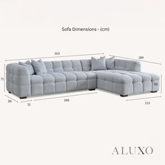 ALUXO® Tribeca Bubble Right Hand Corner Sofa – Oatmeal Beige Bouclé Fabric