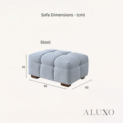 ALUXO® Tribeca Bubble Sofa Collection in Pearl Bouclé – 3/4 Seater Sofa, Armchair & Footstool