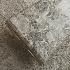 Urban 130cm Chrome Coffee Table with Light Grey Marble Top – U Stand Design