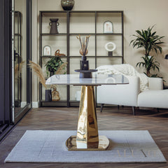 Vittoria 180cm Slimline Sintered Stone Dining Table with V-Shaped Pedestal Base