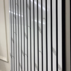 ALUXO® Acoustic Slatted Wall Panels 240 x 60cm - White Marble