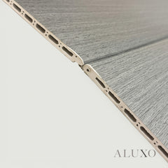 ALUXO® WPC 3D Wave + Flat Wall Panels with 4/10 End Trims Set - Ash Grey