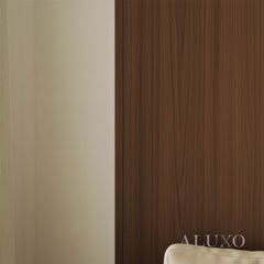 ALUXO® WPC FLAT Wall Panels 236×40cm (SET of 5) - Walnut (Dark Oak)
