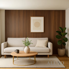 ALUXO® WPC FLAT Wall Panels 236×40cm (SET of 5) - Walnut (Dark Oak)