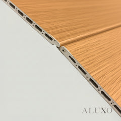 ALUXO® WPC 3D Wave + Flat Wall Panels with 4/10 End Trims Set - Light Oak
