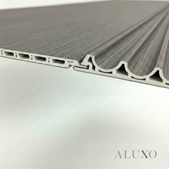 ALUXO® WPC 3D Wave + Flat Wall Panels with 10 End Trims Set - Ash Grey