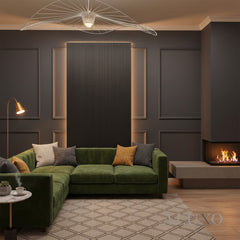 ALUXO® WPC 3D FLUTED Wall Panels 235×16cm (SET of 15) - Black Brushed