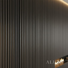 ALUXO® WPC 3D FLUTED Wall Panels 235×16cm (SET of 15) - Black Brushed