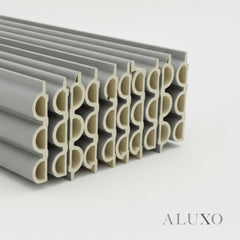 ALUXO® WPC 3D FLUTED Wall Panels 235×16cm (SET of 15) - Matte Grey