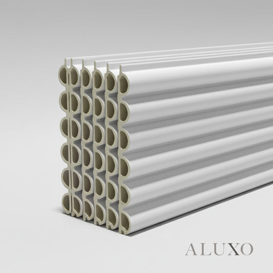 ALUXO® WPC 3D FLUTED Wall Panels 235×16cm (SET of 15) - Matte White