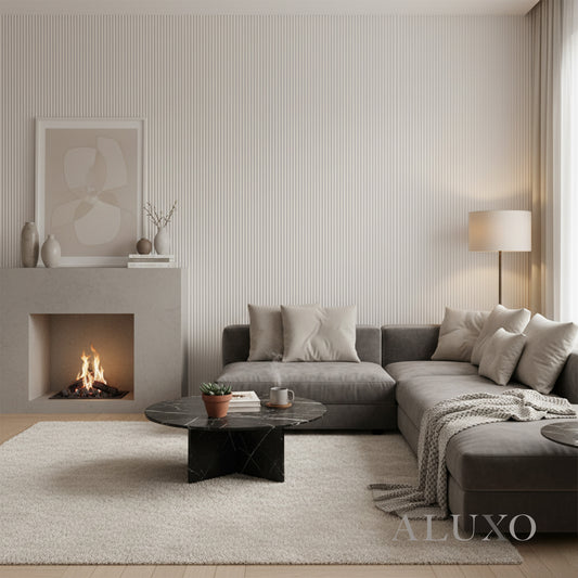 ALUXO® WPC 3D FLUTED Wall Panels 235×16cm (SET of 15) - Matte White