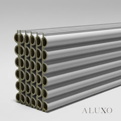 ALUXO® WPC 3D FLUTED Wall Panels 235×16cm (SET of 15) - Silver Metallic