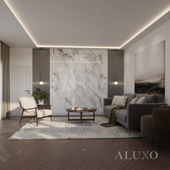 ALUXO® WPC 3D FLUTED Wall Panels 235×16cm (SET of 15) - Silver Metallic