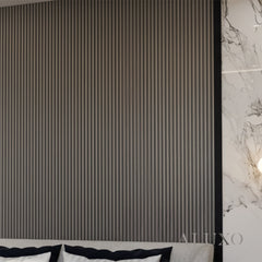 ALUXO® WPC 3D FLUTED Wall Panels 235×16cm (SET of 15) - Silver Metallic