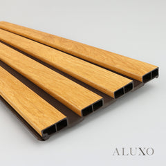 ALUXO® WPC 3D SLAT Wall Panels 235×15.2cm (SET of 14) – Light Oak