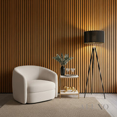 ALUXO® WPC 3D SLAT Wall Panels 235×15.2cm (SET of 14) – Light Oak