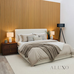 ALUXO® WPC 3D SLAT Wall Panels 235×15.2cm (SET of 14) – Light Oak