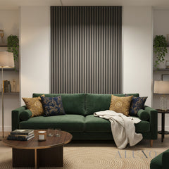 ALUXO® WPC 3D SLAT Wall Panels 235×15.2cm (SET of 14) – Mid Grey