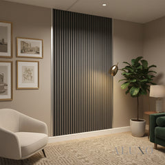 ALUXO® WPC 3D SLAT Wall Panels 235×15.2cm (SET of 14) – Mid Grey