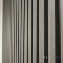 ALUXO® WPC 3D SLAT Wall Panels 235×15.2cm (SET of 14) – Mid Grey