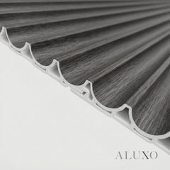 ALUXO® WPC 3D Wave + Flat Wall Panels with 10 End Trims Set - Ash Grey