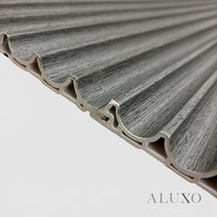 ALUXO® WPC 3D WAVE Wall Panels 235×15.9cm (SET of 10) - Ash Grey