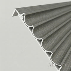 ALUXO® WPC 3D Wave + Flat Wall Panels with 10 End Trims Set - Ash Grey