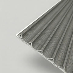 ALUXO® WPC 3D Wave + Flat Wall Panels with 10 End Trims Set - Ash Grey