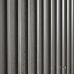 ALUXO® WPC 3D Wave + Flat Wall Panels with 4/10 End Trims Set - Ash Grey