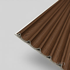ALUXO® WPC 3D WAVE Wall Panels 235×15.9cm (SET of 10) - Walnut (Dark Oak)