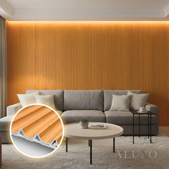 ALUXO® WPC 3D WAVE Wall Panels 235×15.9cm (SET of 10) - Light Oak