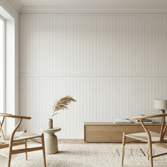 Wainscoting Wall Panel Kit - Slat White (196cm x 101cm) | Modern Half Wall Panelling