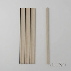 Pre-Cut Wainscoting Wall Panel Kit - Wave Light Oak (196cm x 100cm) | Ready-to-Install Scalloped Half-Wall